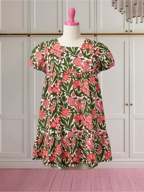 NWT Smockingbird 100% Cotton Floral Block Print Tiered Dress Size 4T